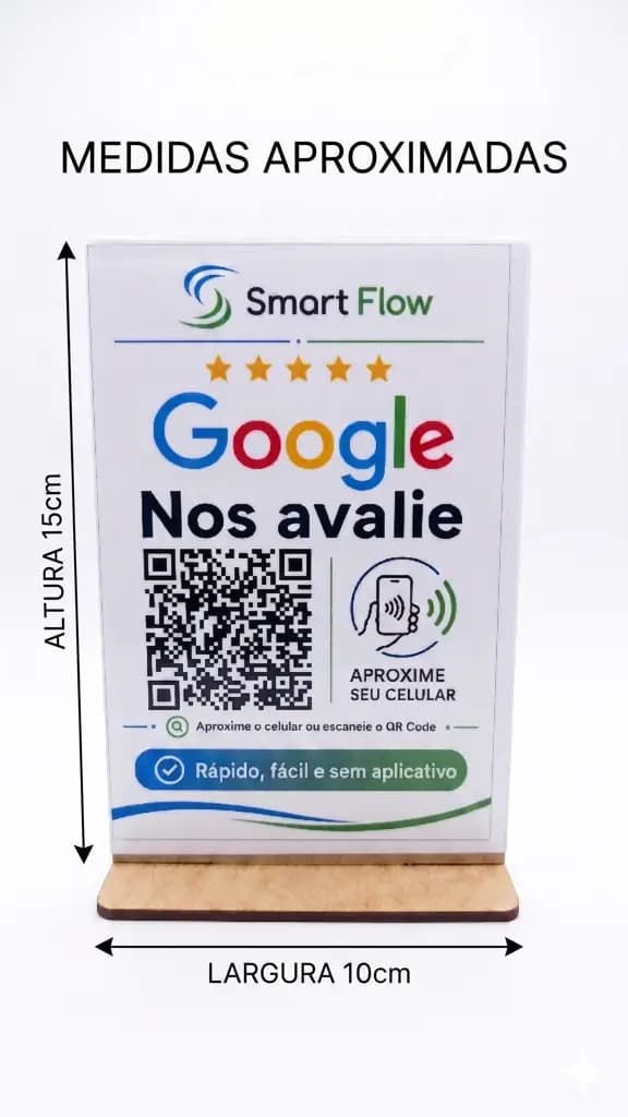 Placa Avaliação Google NFC QR Code  Editavel Para Comércio - View 6