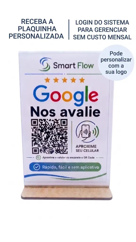Placa Avaliação Google NFC QR Code  Editavel Para Comércio - View 7